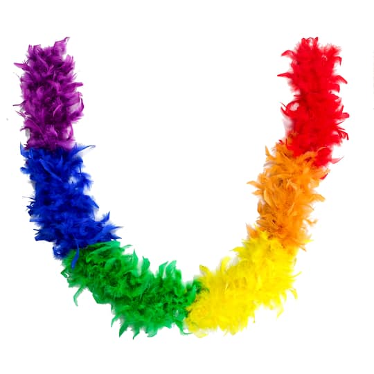 6ft. Rainbow Feather Boa Garland by Celebrate It™